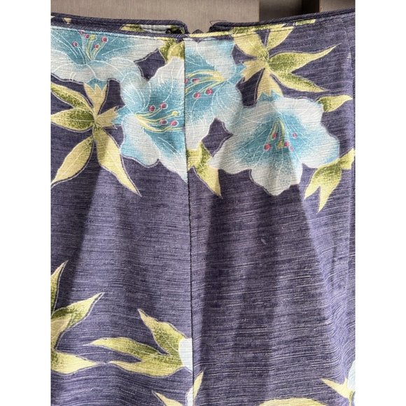 Tommy Bahama Womens Size 6 Cropped Blue Floral Print 100% Silk Pants - Picture 4 of 11